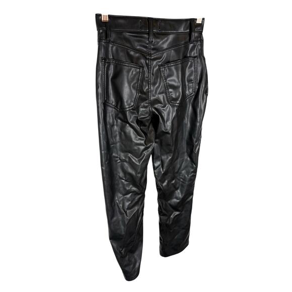 Abercrombie & Fitch The 90s Straight High Rise Pant Faux Leather Denim Grunge 25 - Picture 8 of 10